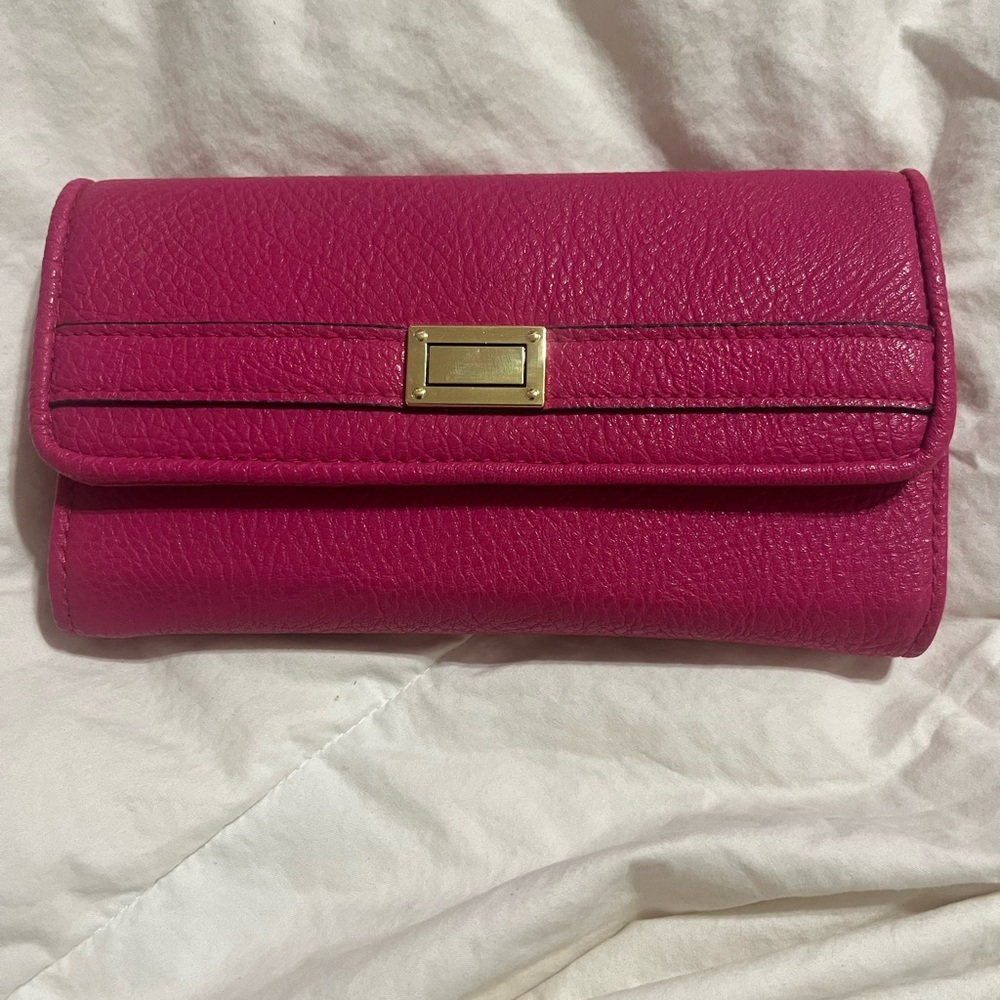 Elegant Pink Women's Clutch Checkbook Wallet